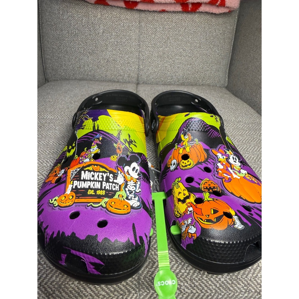 Disney Parks Halloween Mickey's Pumpkin Patch Adult Clogs Crocs M7/W9 NEW